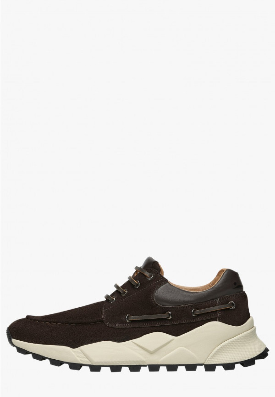 Man Voile Blanche | Extreemer One - Suede And Leather Sneakers - Brown - Shoes - Man