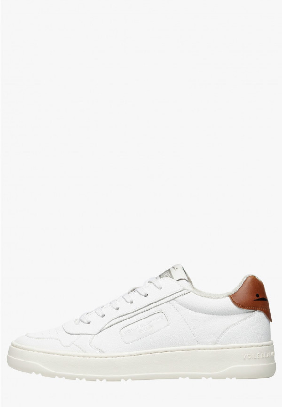 Man Voile Blanche | Hybro Man - Recycled Leather Sneakers - White - Shoes - Man