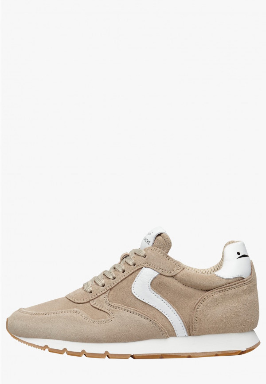 Woman Voile Blanche | Suede Sneaker Beige -Julia