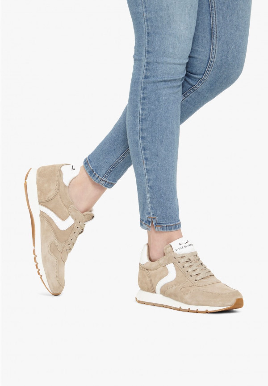 Woman Voile Blanche | Suede Sneaker Beige -Julia