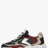 Woman Voile Blanche | Club107. - Leather And Fabric Sneakers - Black-Burgundy - Shoes - Woman