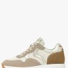 Woman Voile Blanche | Lana - Leather And Fabric Sneakers - Beige-Dove Grey - Shoes - Woman