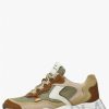 Woman Voile Blanche | Club107. - Leather And Fabric Sneakers - Brown-Beige - Shoes - Woman