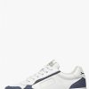 Man Voile Blanche | Hybro City Man - Bio-Based Leather Sneakers - White-Blue - Shoes - Man