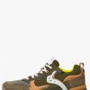 Man Voile Blanche | Bholt - Suede And Fabric Sneakers - Army Green-Orange - Shoes - Man