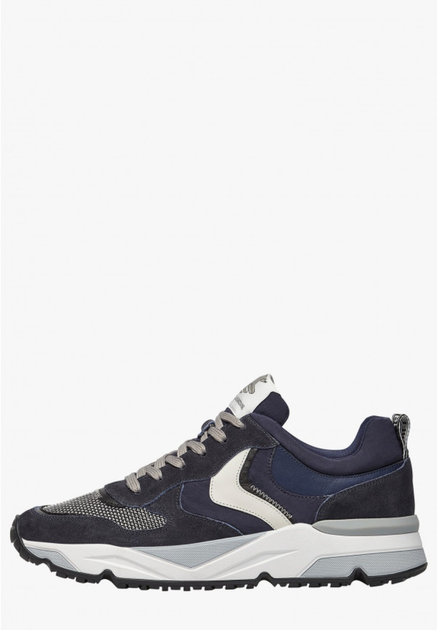 Man Voile Blanche | Jhimmy 2 - Suede And Leather Sneakers - Black-Navy - Shoes - Man