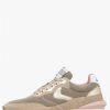 Woman Voile Blanche | Qwark Hype Woman - Leather And Fabric Sneakers - Beige-Platinum - Shoes - Woman