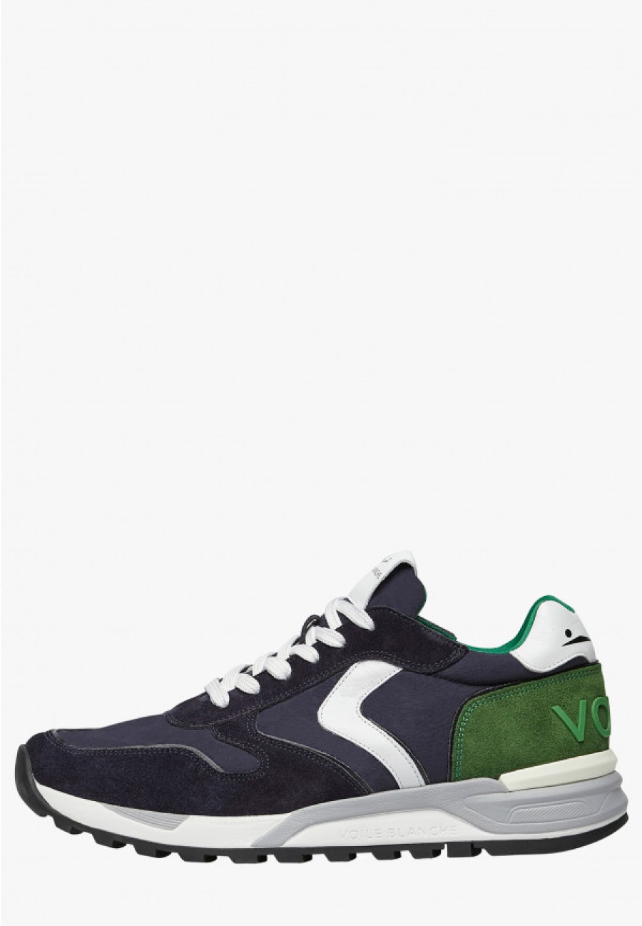 Man Voile Blanche | Boost - Suede And Fabric Sneakers - Blue-Green - Shoes - Man