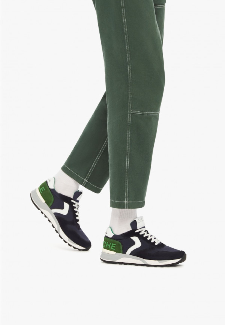 Man Voile Blanche | Boost - Suede And Fabric Sneakers - Blue-Green - Shoes - Man