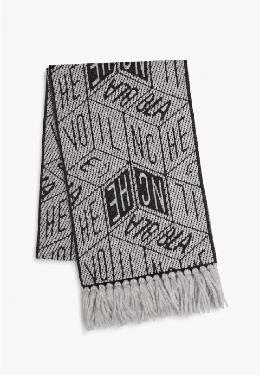 Woman Voile Blanche | Warmy - Scarf In Wool - Black-White - Accessories - Woman