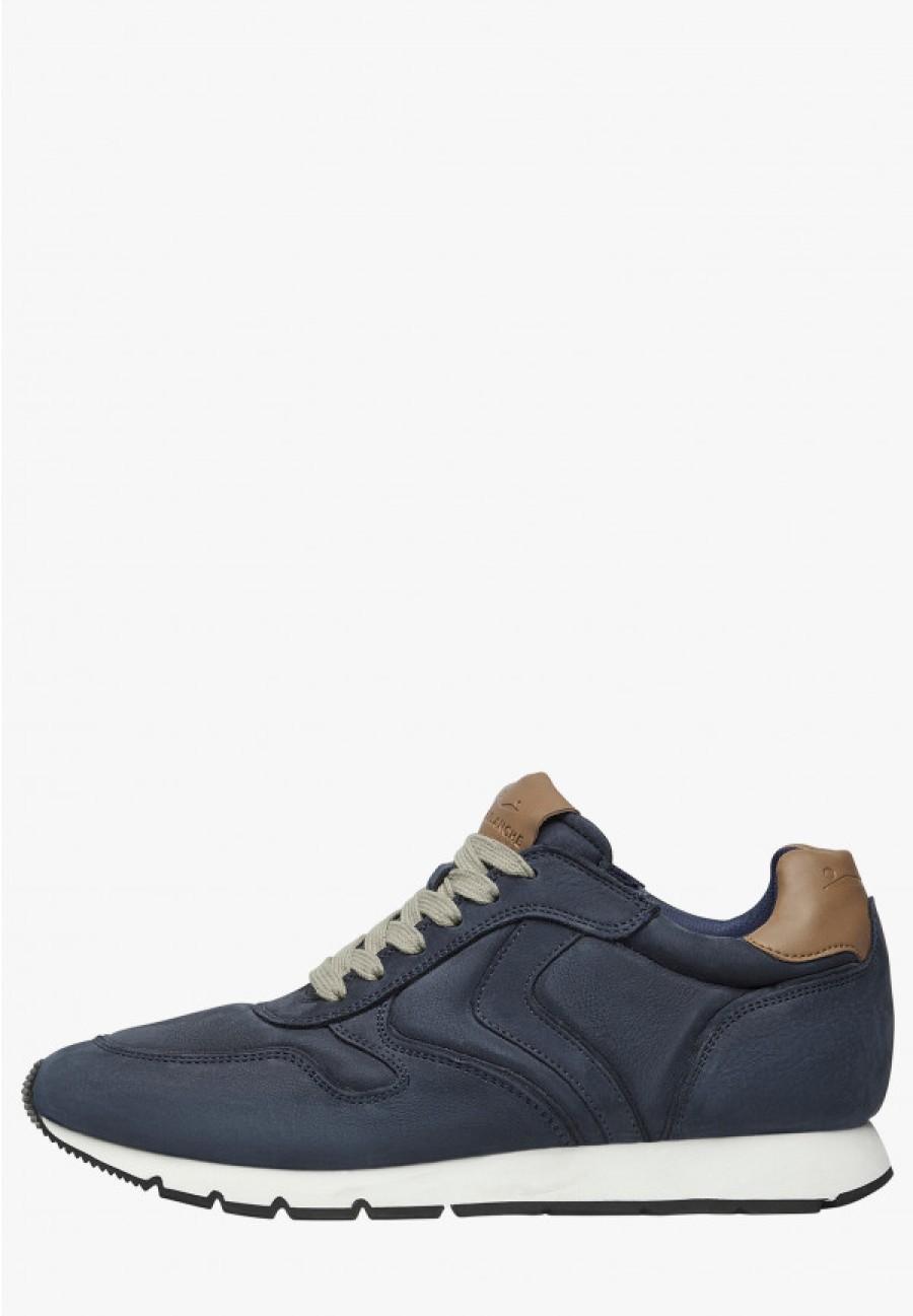 Man Voile Blanche | Liam Pump - Nubuck Leather Sneakers - Blue - Shoes - Man