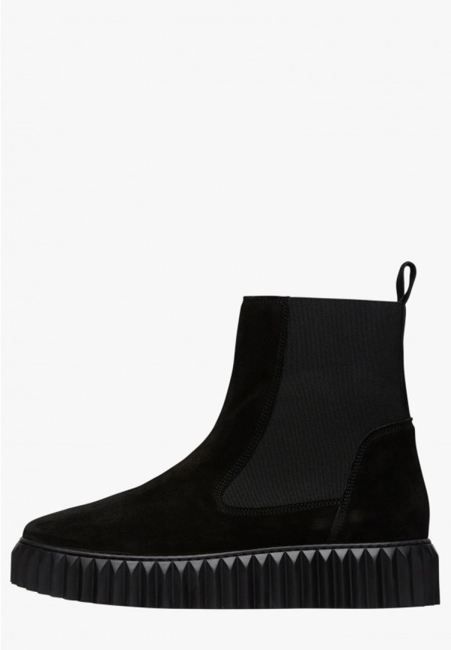 Woman Voile Blanche | Suede Chelsea Boots Black -Beth