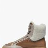 Woman Voile Blanche | Jenny 03 High - Leather And Suede Ankle Sneakers - Brown - Shoes - Woman