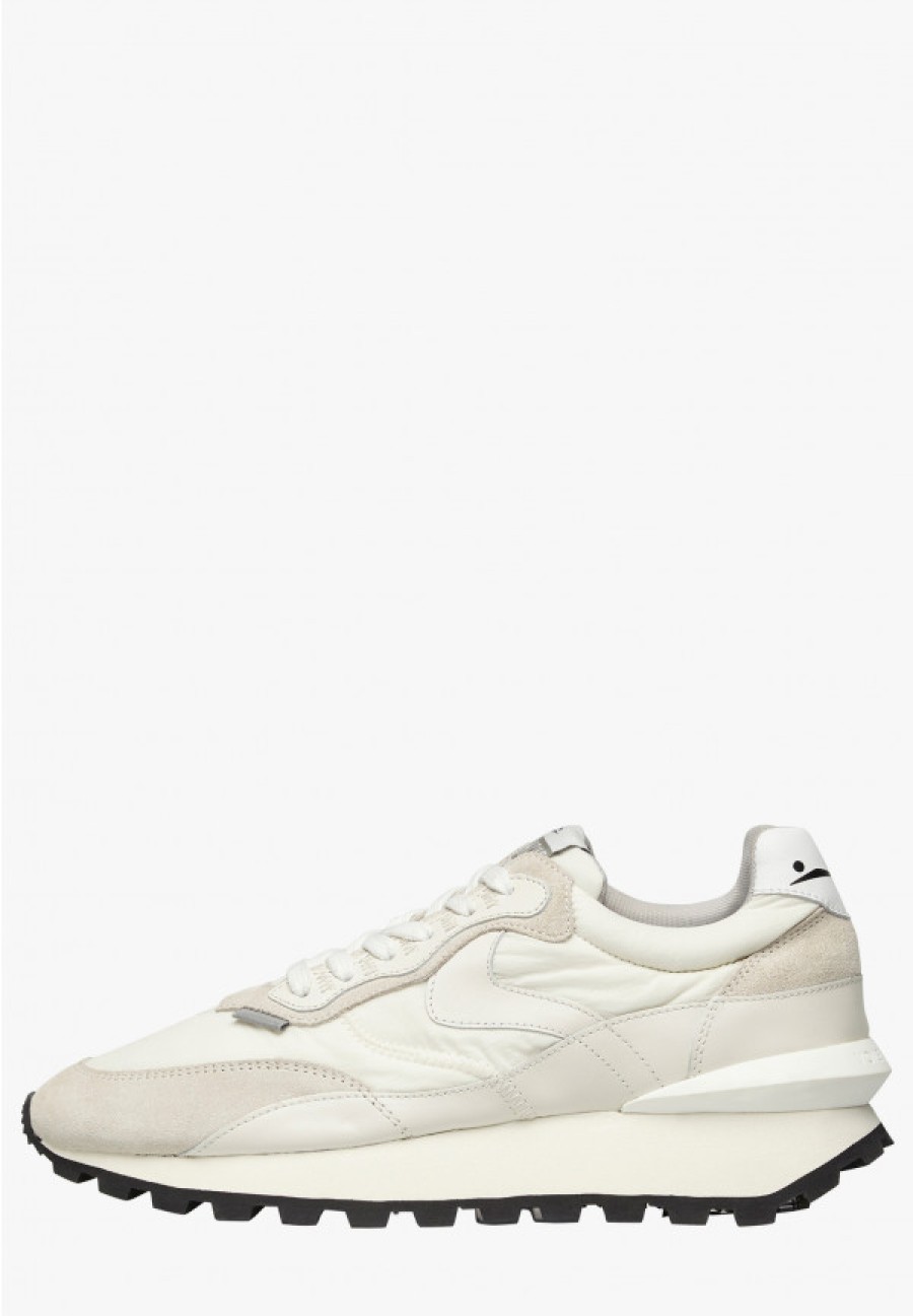 Man Voile Blanche | Qwark Hype Man - Sneakers In Suede, Technical Fabric And Leather - Ice-White - Shoes - Man