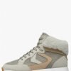 Woman Voile Blanche | Maran Flash High 2 - Suede And Felt Ankle Sneakers - Cream-Beige - Shoes - Woman