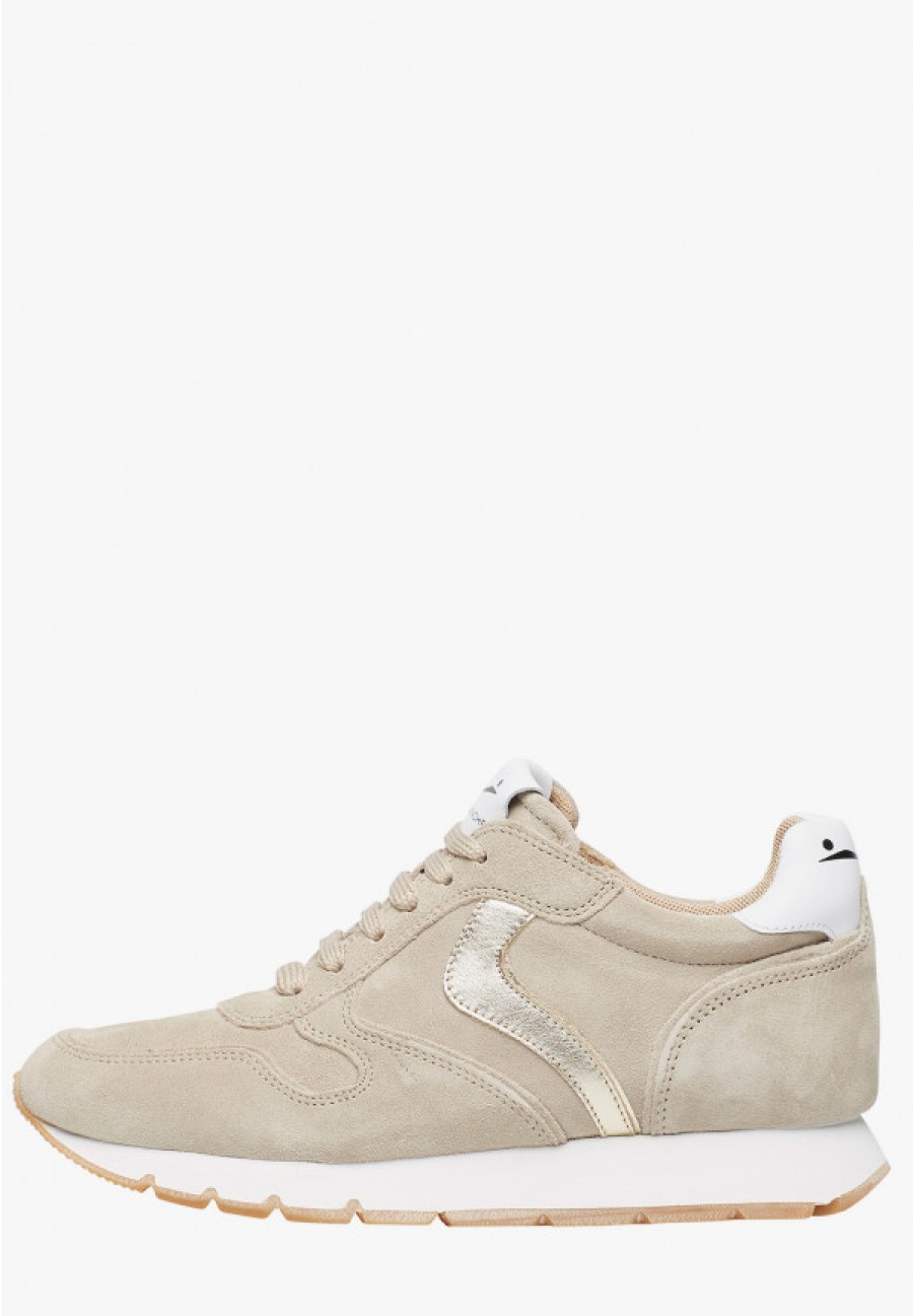 Woman Voile Blanche | Suede Sneakers Beige -Julia