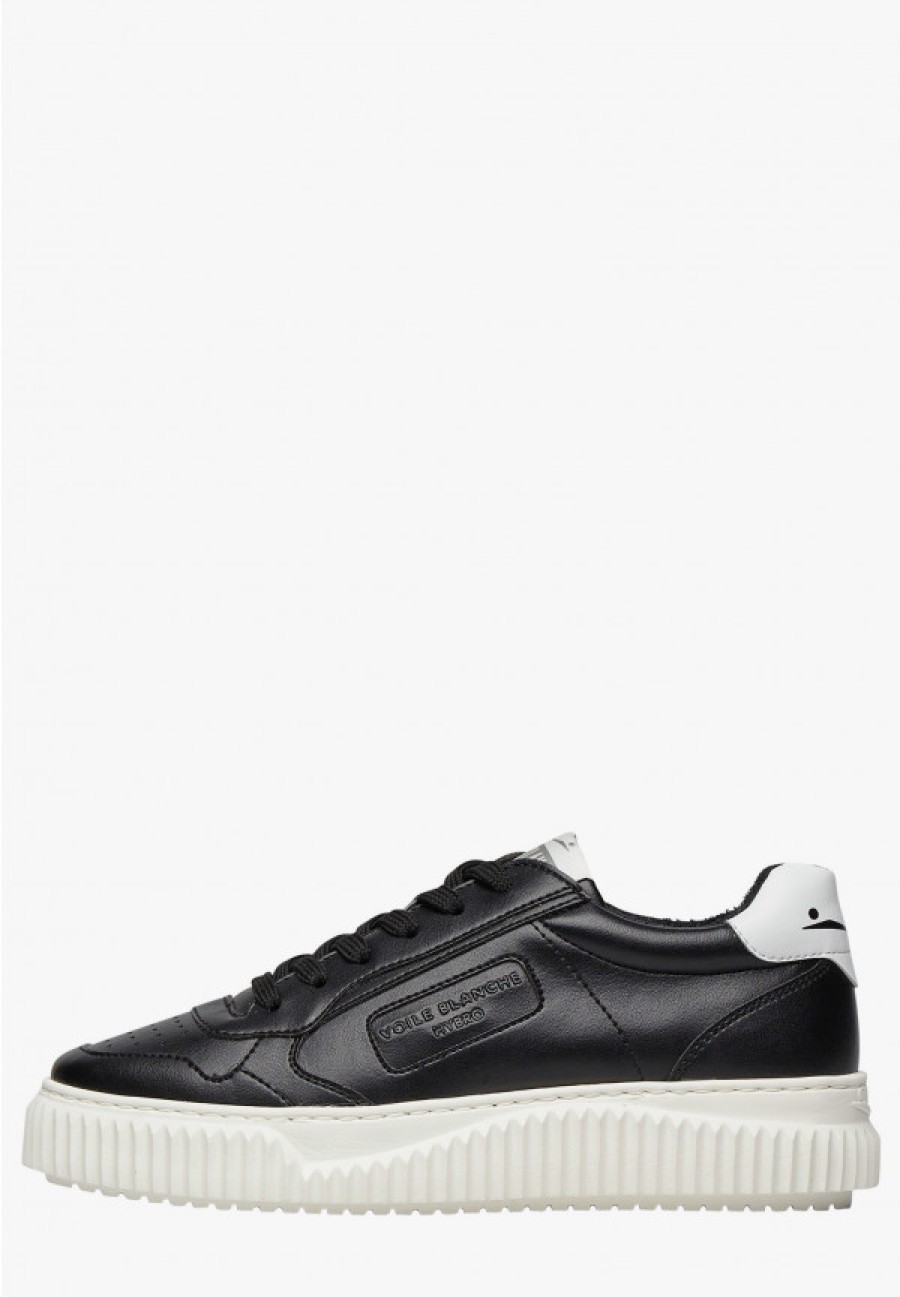 Woman Voile Blanche | Bio-Based Leather Sneakers Black -Hybro City Woman