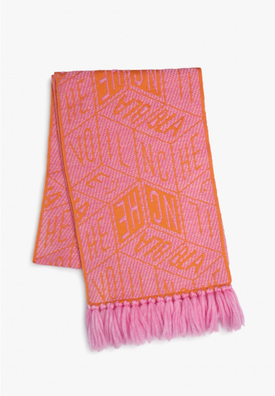 Woman Voile Blanche | Warmy - Scarf In Wool - Fuchsia-Orange - Accessories - Woman