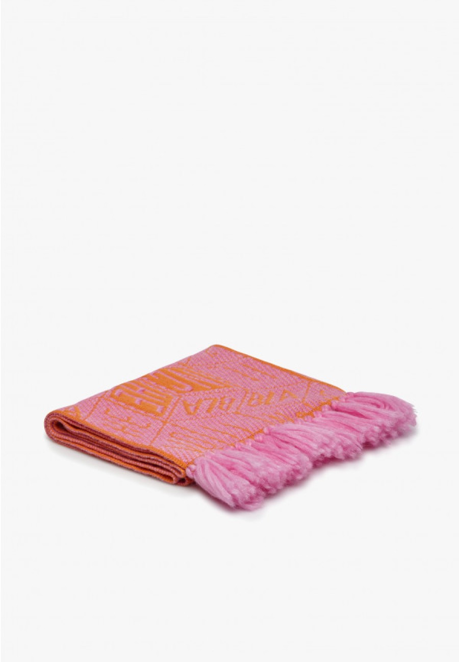 Woman Voile Blanche | Warmy - Scarf In Wool - Fuchsia-Orange - Accessories - Woman