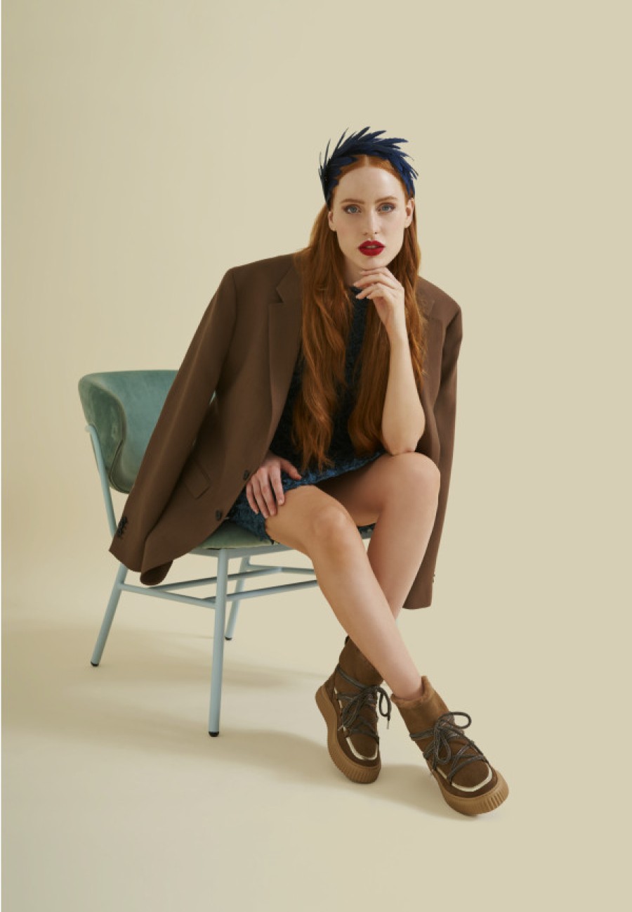 Woman Voile Blanche | Cortina - Suede Ankle Boots - Brown - Shoes - Woman