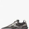 Man Voile Blanche | Qwark Hype Man - Leather And Technical Fabric Sneakers - Charcoal Grey-Black - Shoes - Man