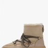 Woman Voile Blanche | Cortina - Suede Ankle Boots - Beige - Shoes - Woman