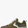 Man Voile Blanche | Jhimmy 2 - Suede And Leather Sneakers - Army Green - Shoes - Man