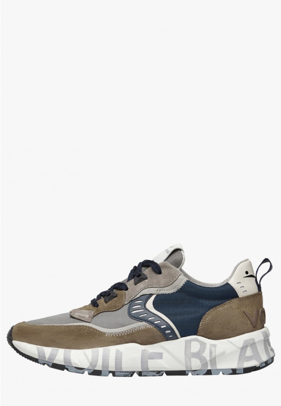 Man Voile Blanche | Club01. - Suede And Fabric Sneakers - Grey-Brown - Shoes - Man