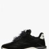 Woman Voile Blanche | Fresh Fur - Leather Sneakers - Black - Shoes - Woman