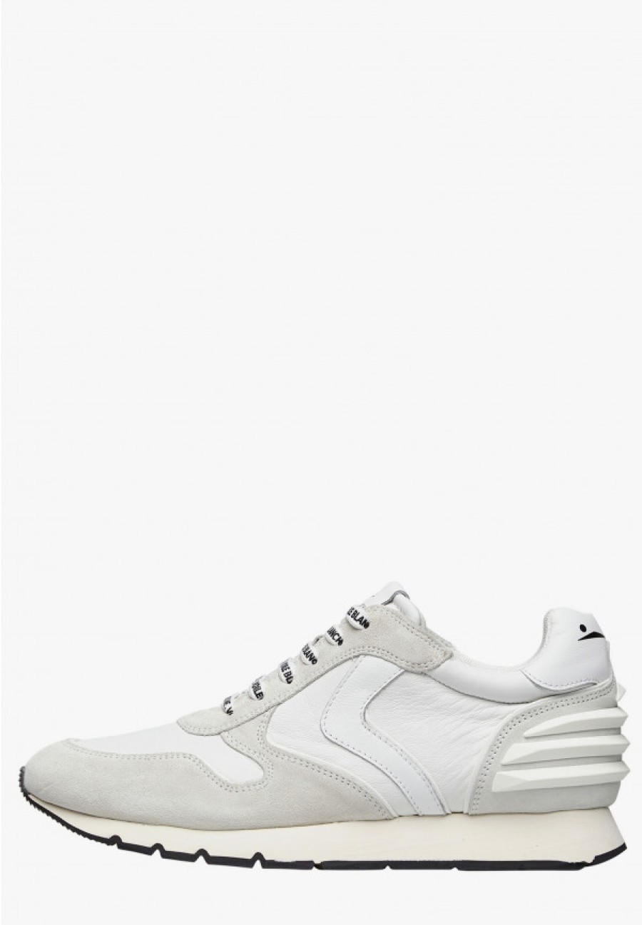 Man Voile Blanche | Suede And Technical Nylon Sneakers White -Liam Power