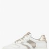 Woman Voile Blanche | Laura - Leather And Fabric Sneakers - White-Platinum - Shoes - Woman