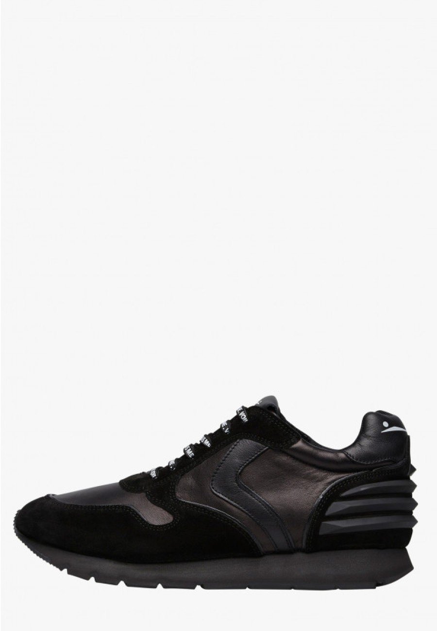 Man Voile Blanche | Suede And Technical Nylon Sneakers Black -Liam Power