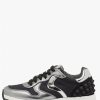 Woman Voile Blanche | Sneakers In Leather And Nylon Silver -Maran S